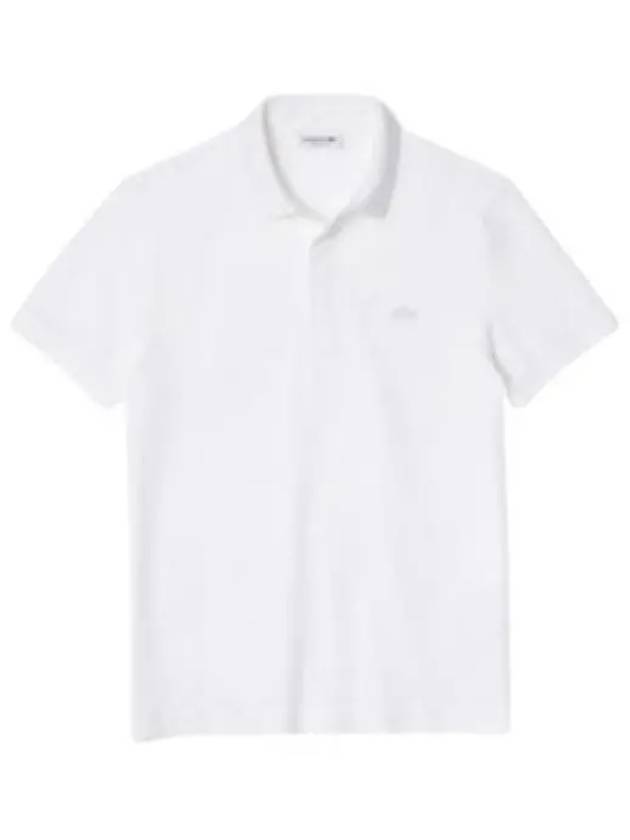 Men's Paris Regular Fit Stretch Cotton Pique Short Sleeve Polo Shirt White - LACOSTE - BALAAN 2