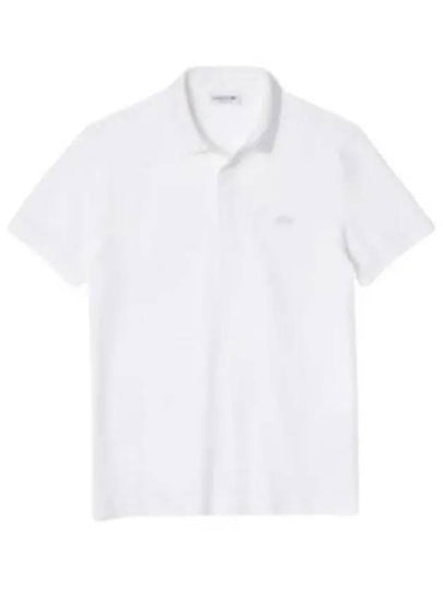 Men's Paris Regular Fit Stretch Cotton Pique Short Sleeve Polo Shirt White - LACOSTE - BALAAN 2