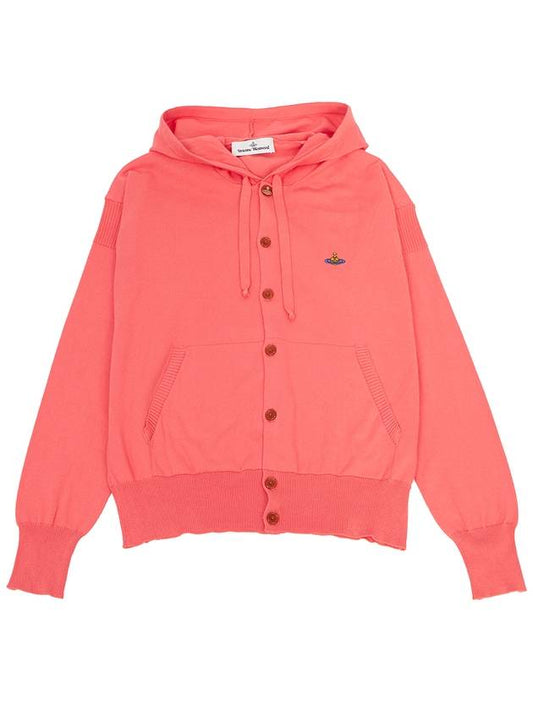 Embroidered Logo Hoodie Cardigan Pink - VIVIENNE WESTWOOD - BALAAN 2