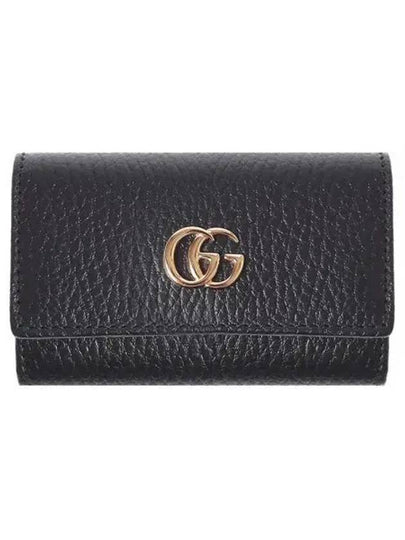 GG Marmont Leather Key Holder Black - GUCCI - BALAAN 2