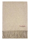 Logo Wool Fringe Scarf Oatmeal Melange - ACNE STUDIOS - BALAAN 2