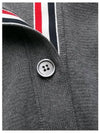 Cotton 4-Bar Milano Classic V-Neck Cardigan Medium Grey - THOM BROWNE - BALAAN 8