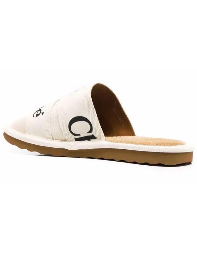 Woody Logo Strap Canvas Slippers White - CHLOE - BALAAN 4