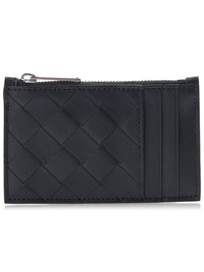 Intrecciato Zipper Leather Card Wallet Black - BOTTEGA VENETA - BALAAN 2