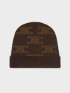 Triomphe Monogram Wool Cashmere Beanie Brown - CELINE - BALAAN 2