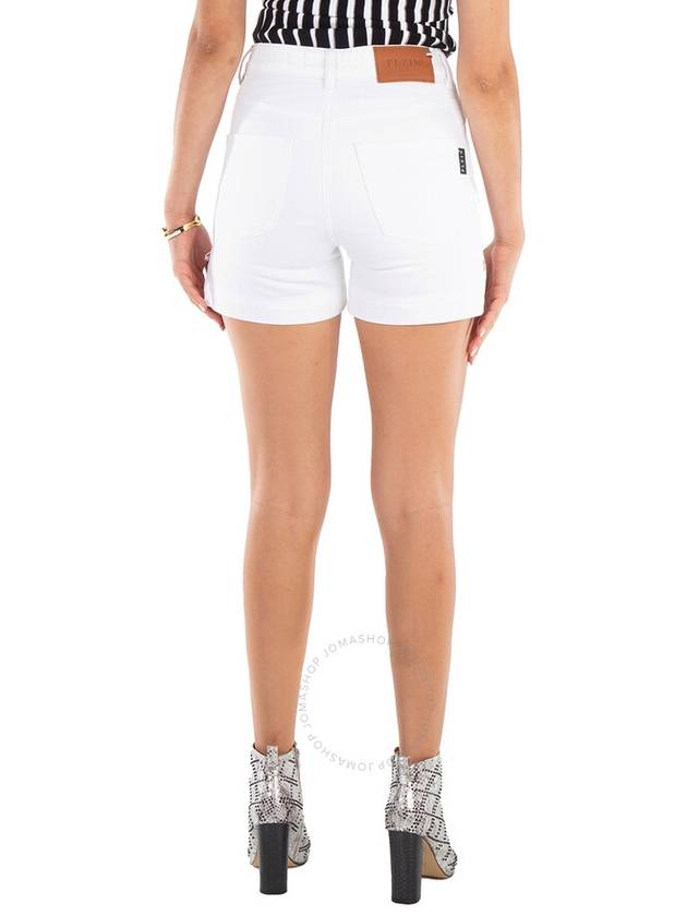 Philipp Plein White Denim 5 Pocket Hot Shorts, Waist Size 25" - PHILIPP PLEIN - BALAAN 3