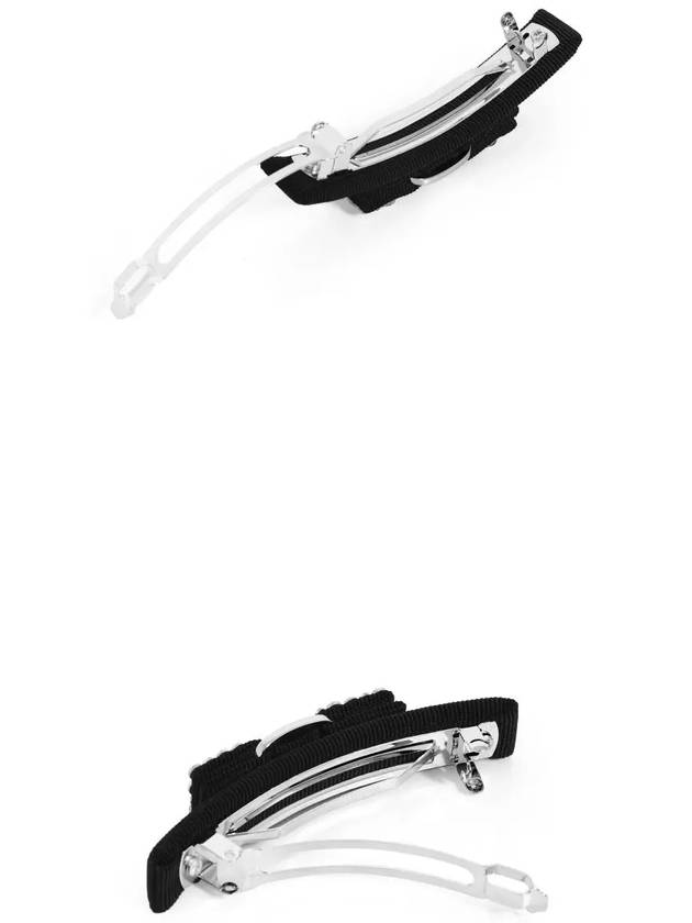 Women's Vara Bow Crystal Hair Clip Black - SALVATORE FERRAGAMO - BALAAN.