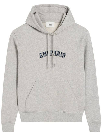 Classic Logo Print Hoodie Grey - AMI - BALAAN 2