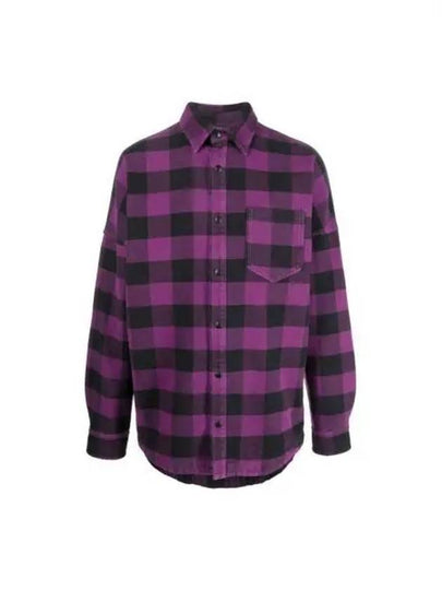 Logo Print Check Shirt PMGA024F22FAB0013701 - PALM ANGELS - BALAAN 2