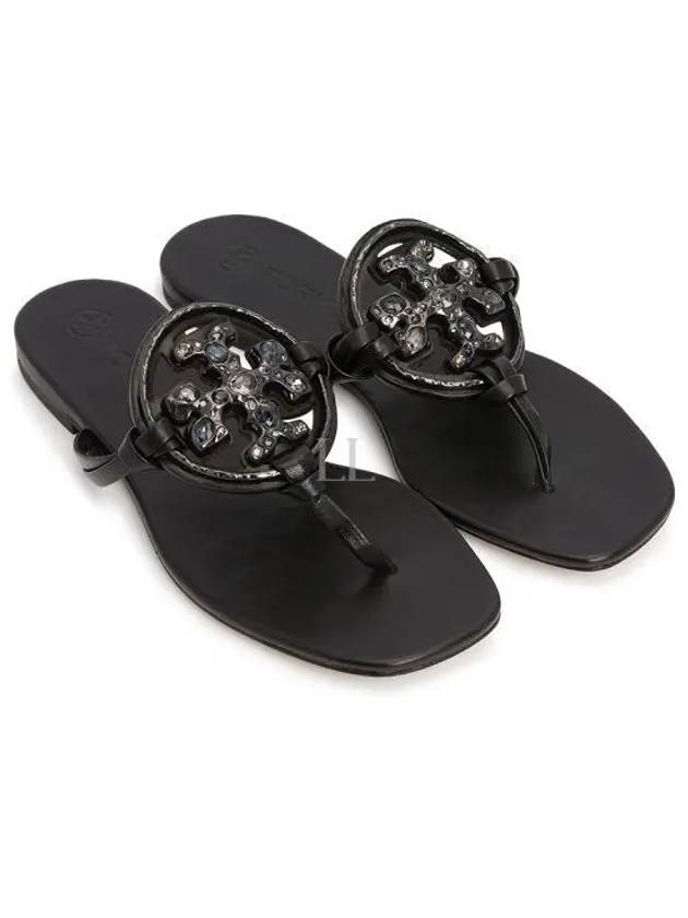 Jeweled Miller Flip Flop Sandals Black - TORY BURCH - BALAAN 2