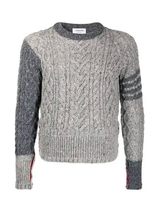 Wool Fun Mix Knit Gray - THOM BROWNE - BALAAN.