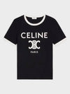 Paris T-Shirt in Cotton Jersey Black White - CELINE - BALAAN 2