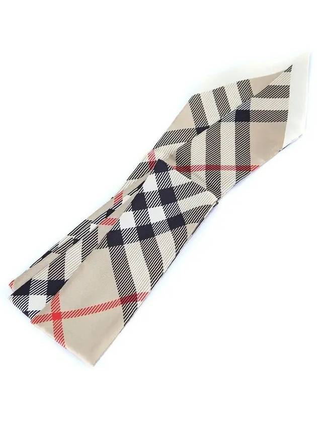 Skinny Check Silk Scarf Archive Beige - BURBERRY - BALAAN 3