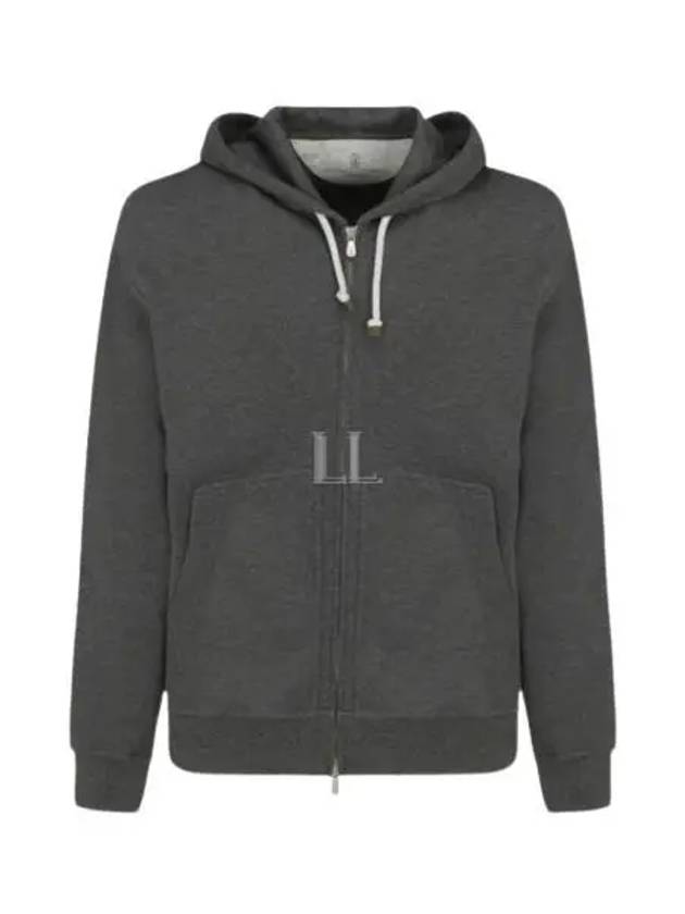 Tech Cotton Zip-Up Hoodie Dark Grey - BRUNELLO CUCINELLI - BALAAN 2