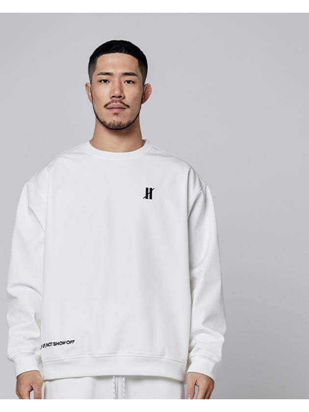 Brushed Warm-Up Overfit Sweatshirt White - OVERTIA - BALAAN 8