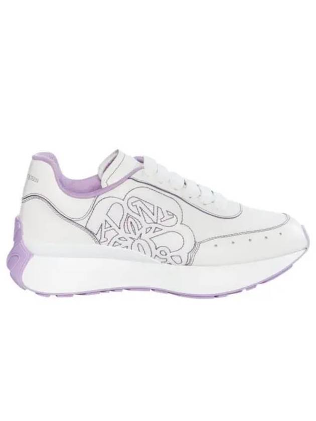 Women's Sprint Runner Low Top Sneakers Purple White - ALEXANDER MCQUEEN - BALAAN 2