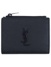 Grande Poudre Monogram Zipper Half Wallet Black - SAINT LAURENT - BALAAN 2