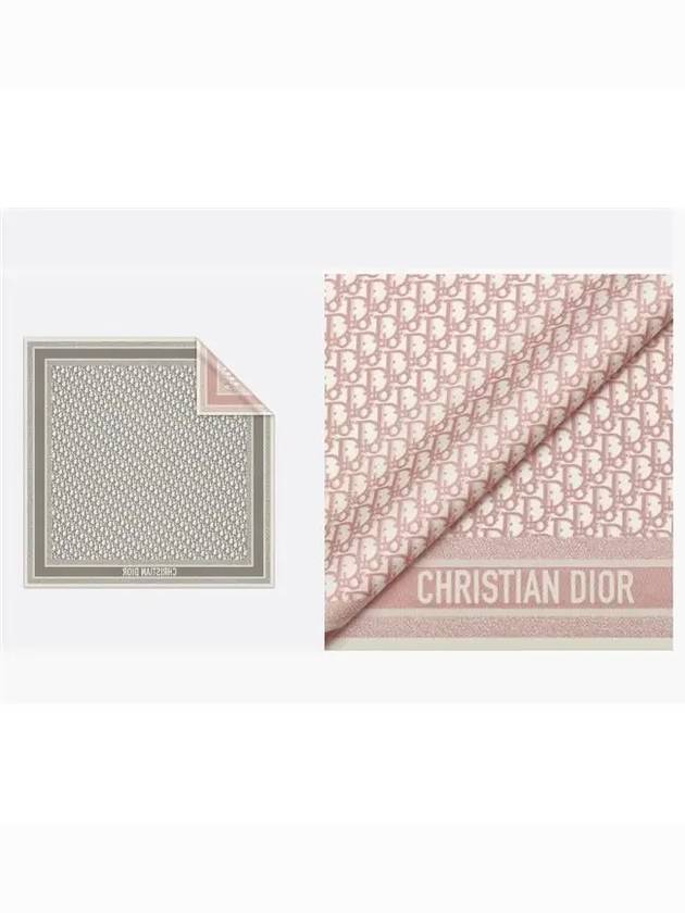 Oblique Twin Square Silk Twill Scarf Rose Grey - DIOR - BALAAN 5