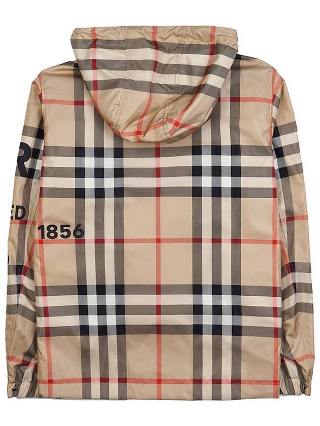 Men's Horseferry Print Check Hoodie Zip-up Beige - BURBERRY - BALAAN 3