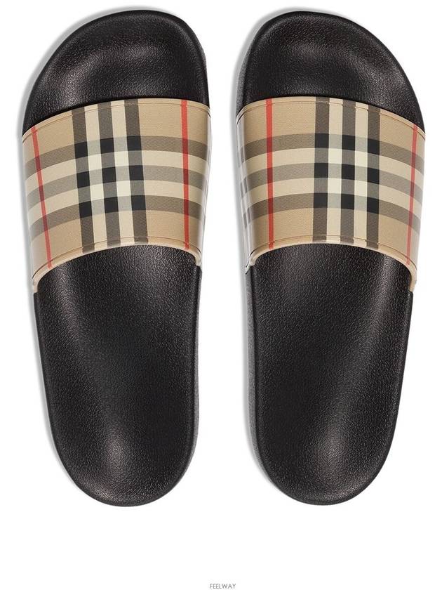 Vintage Check Slippers Beige Black - BURBERRY - BALAAN 6