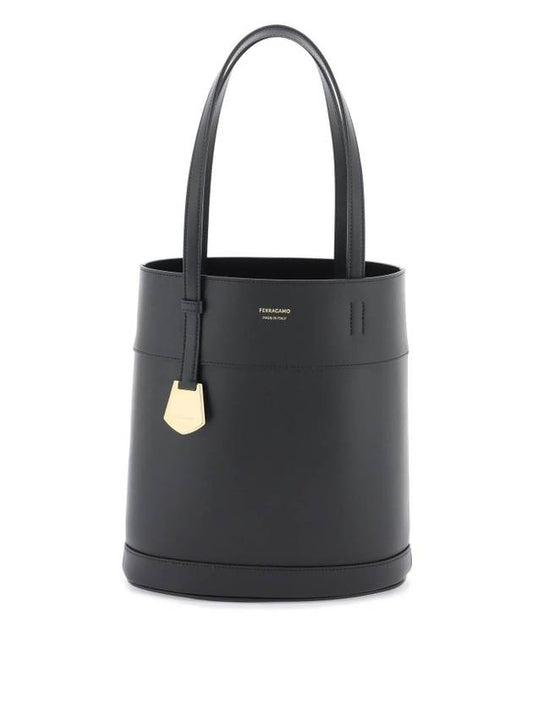 North South Charming Small Tote Bag Black - SALVATORE FERRAGAMO - BALAAN 1