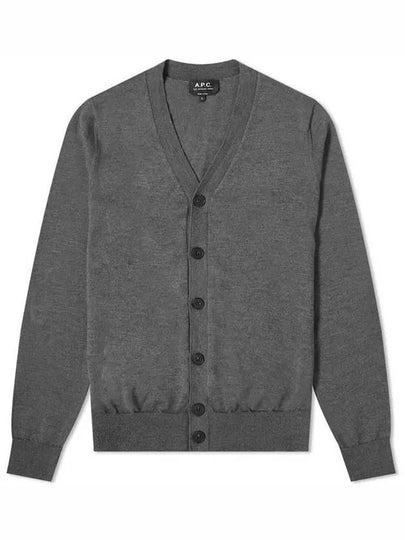 Samuel V-Neck Wool Cardigan Dark Grey - A.P.C. - BALAAN 2