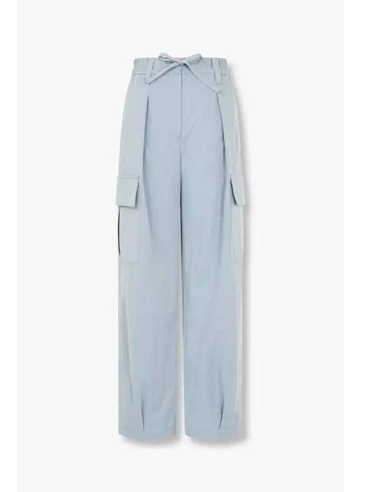 Women s One Tuck Ribbon Banding Cargo Pants Light Blue - BRUNELLO CUCINELLI - BALAAN 1