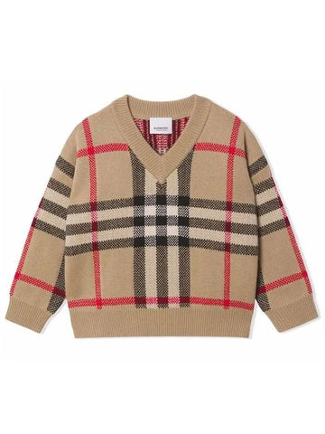 Kids Vintage Check V Neck Knit 8043661 - BURBERRY - BALAAN 1