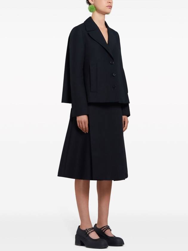 single-breasted cotton cropped blazer - MARNI - BALAAN 4