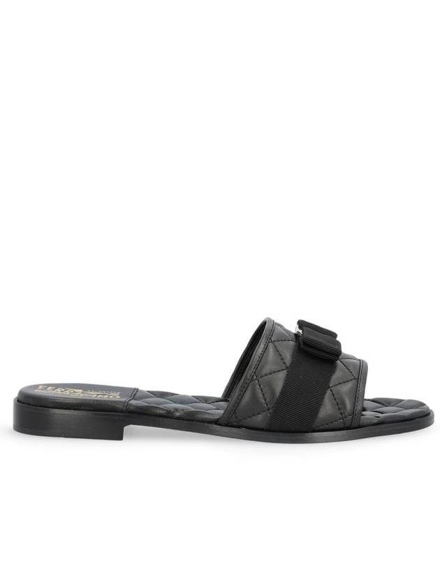 Vara Quilted Slippers Black - SALVATORE FERRAGAMO - BALAAN 2