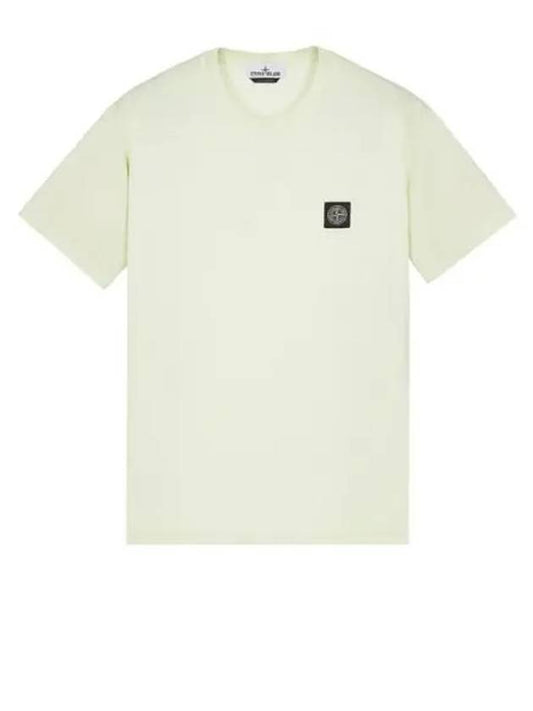 Logo Patch Cotton Short Sleeve T-Shirt Light Green - STONE ISLAND - BALAAN 2