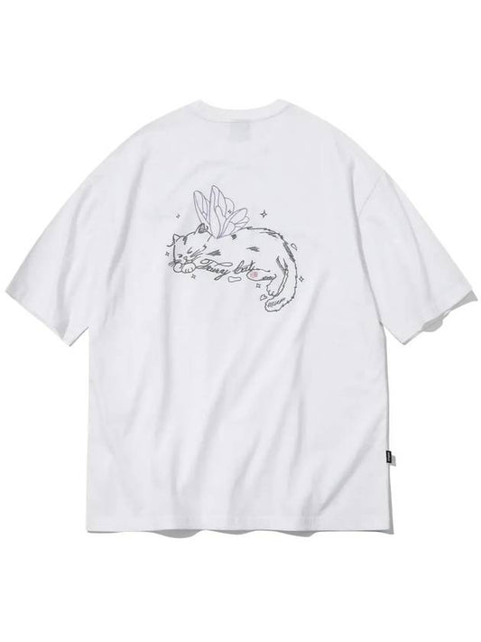 Fairy cat embroidery short sleeve t-shirt white - CPGN STUDIO - BALAAN 2