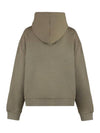 Logo Print Cotton Fleece Loose Hoodie KhakI - CELINE - BALAAN 3