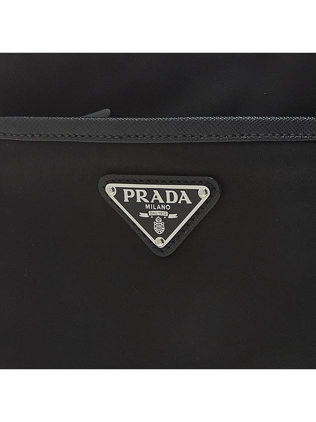 Triangle Logo Re-Nylon Saffiano Leather Cross Bag Black - PRADA - BALAAN 7