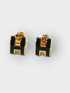 Mini Pop H Earrings Gold Noir Gold - HERMES - BALAAN.