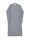 Wide Rib Cashmere Tip V-Neck Cardigan Dress Light Grey - THOM BROWNE - BALAAN 2