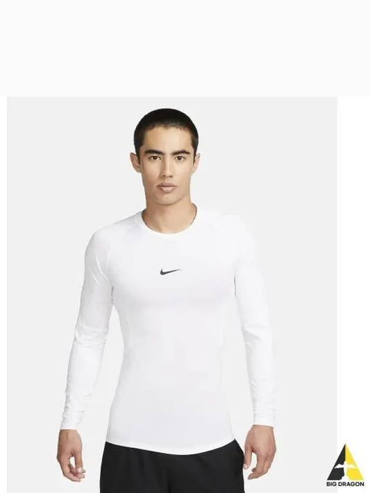 Pro Men's Dri Fit Tight Long Sleeve T-Shirt White - NIKE - BALAAN 2