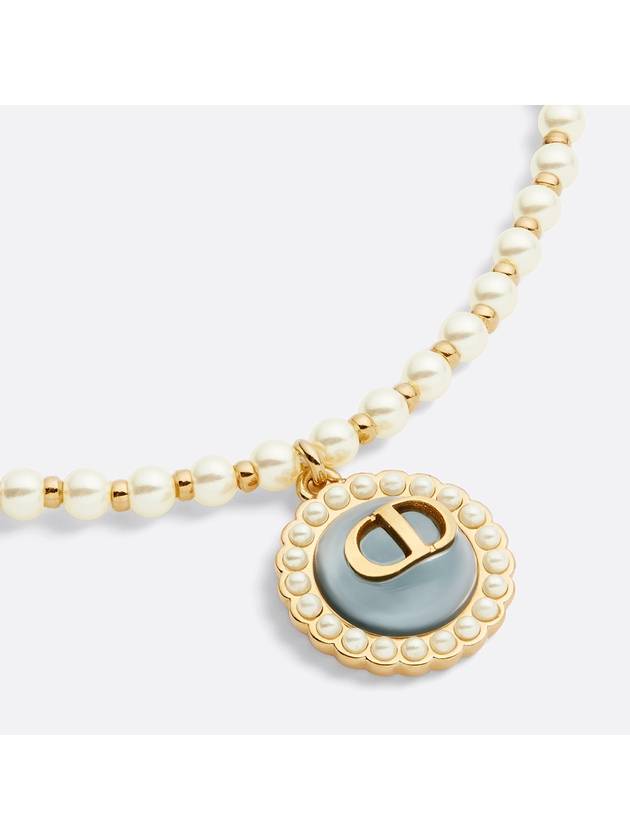 Petit CD Baroque Necklace Sky Blue Glass - DIOR - BALAAN 3