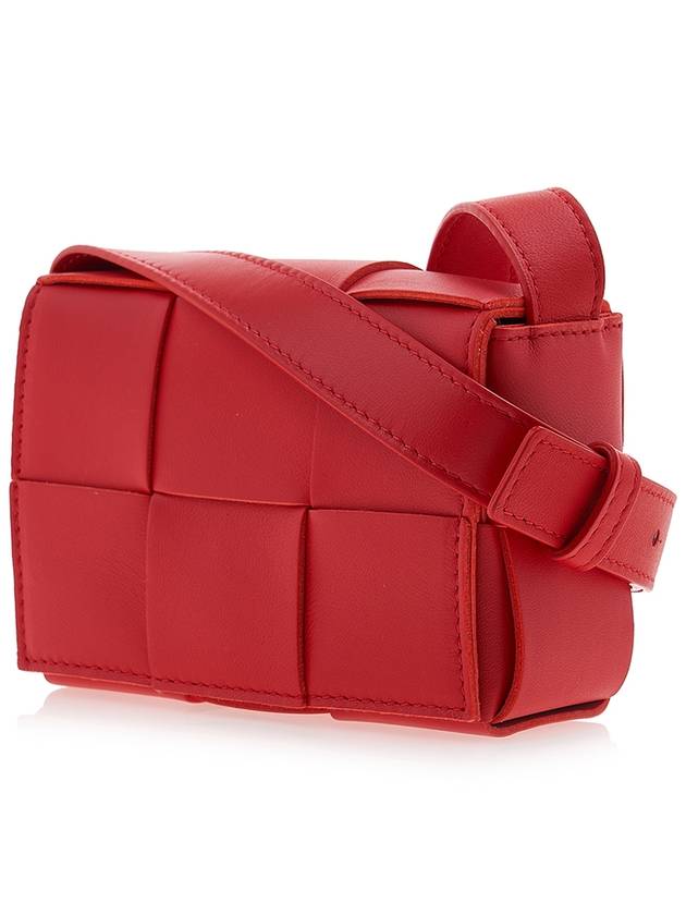 Intrecciato Cassette Small Cross Bag Red - BOTTEGA VENETA - BALAAN 3