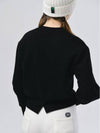 Thick inner brushed semi-balloon sleeve crop black sweatshirt shirt DO6232SW13 - DOYOUKNOWMC GOLF WEAR - BALAAN 3