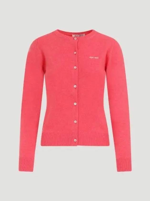 Cashmere Knit Cardigan Pink - MIU MIU - BALAAN 2