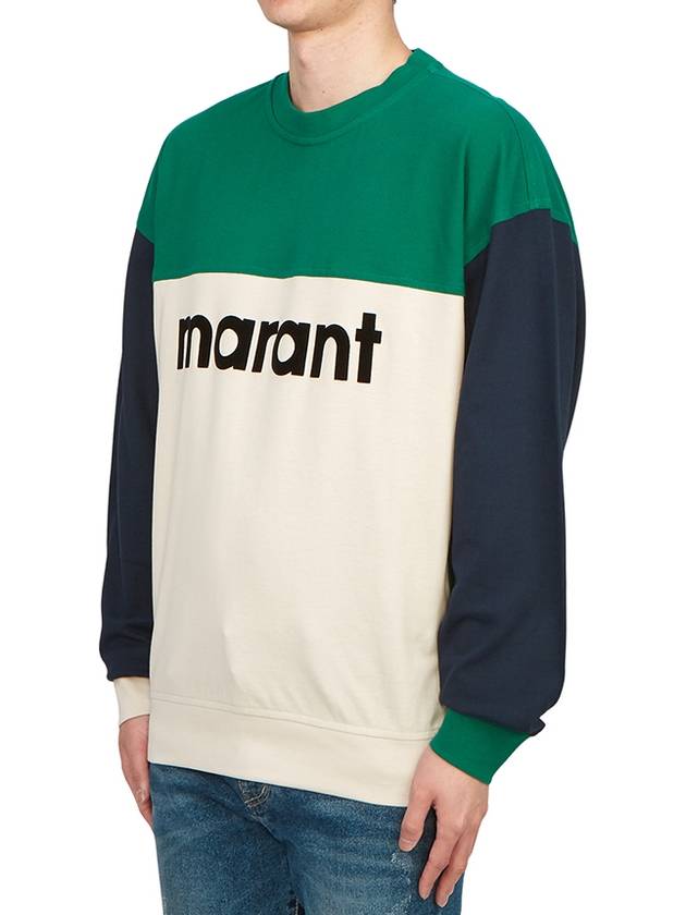 Afton Logo Cotton Sweatshirt Green - ISABEL MARANT - BALAAN 3