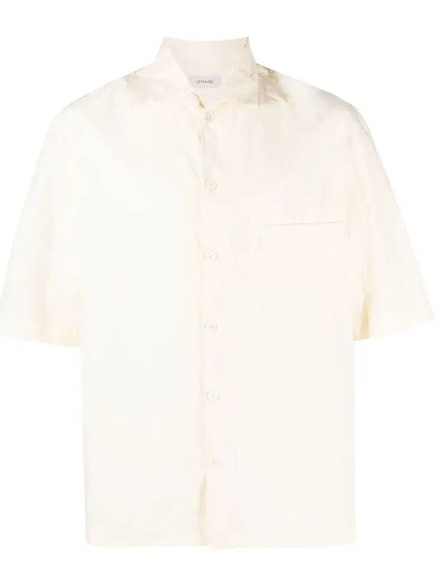 Camp Collar Cotton Short Sleeve Shirt Ecru - LEMAIRE - BALAAN 2