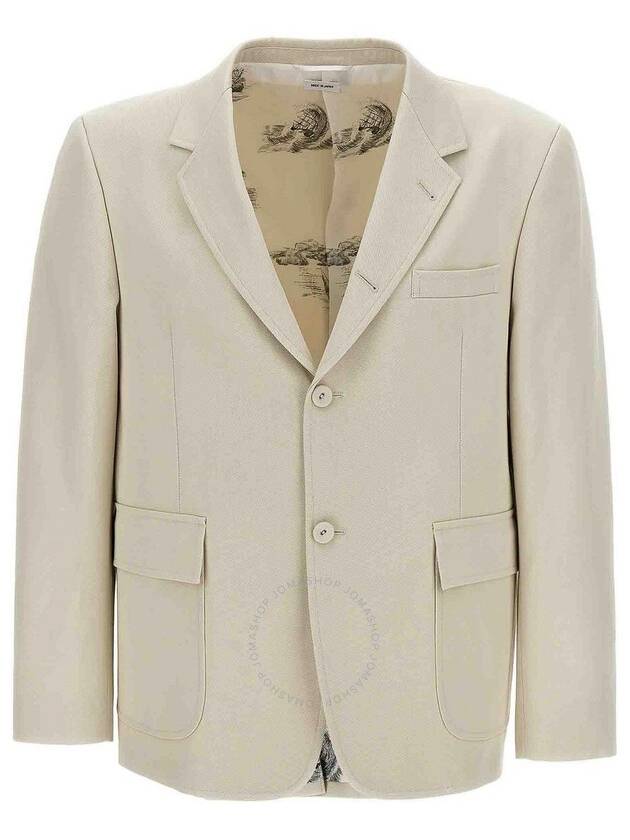 Dyed Gabardine Unconstructed Cotton Jacket White - THOM BROWNE - BALAAN 2