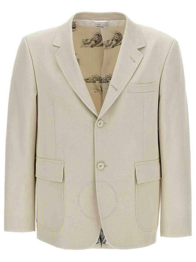 Dyed Gabardine Unconstructed Cotton Jacket White - THOM BROWNE - BALAAN 2