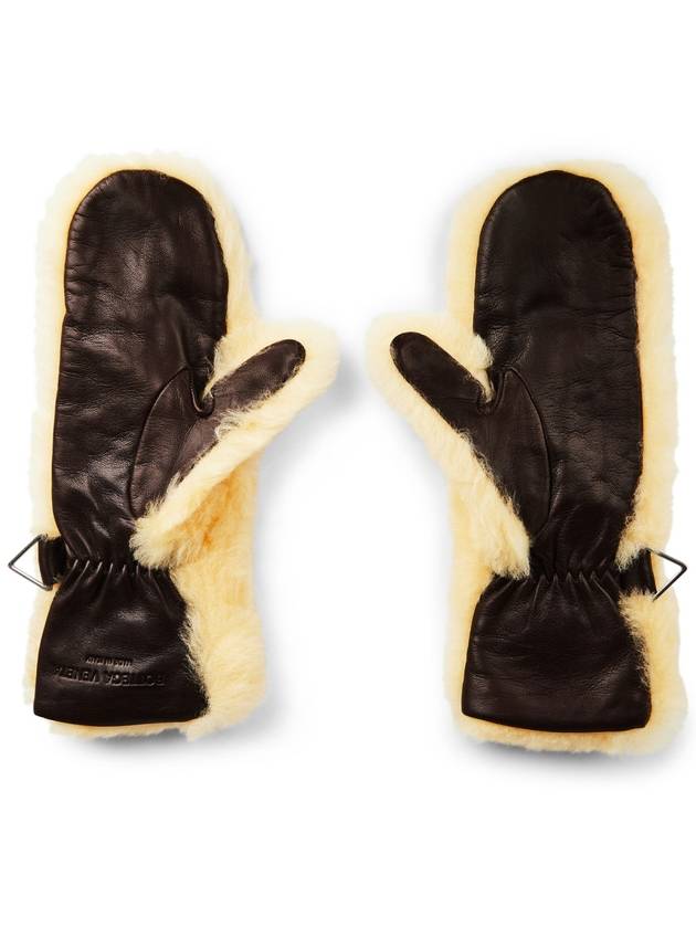 Teddy Shearling And Leather Logo Gloves - BOTTEGA VENETA - BALAAN 2