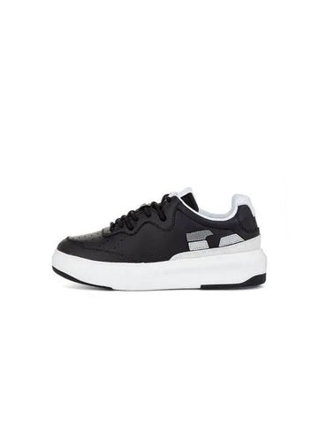 Women s Eagle Patch Leather Sneakers Black 270095 - EMPORIO ARMANI - BALAAN 1