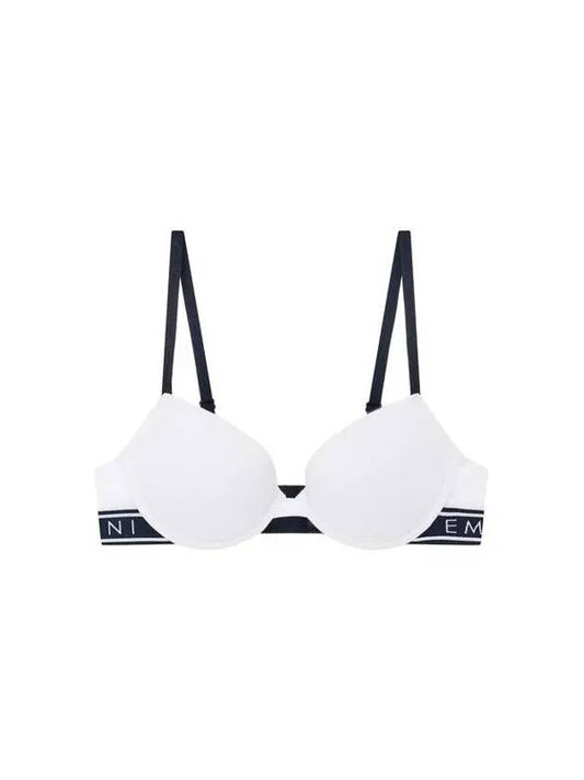 UNDERWEAR Women's Logo Banded Cotton Push-Up Bra White - EMPORIO ARMANI - BALAAN 1