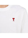 Small Heart Logo Boxy Fit Short Sleeve T-Shirt White - AMI - BALAAN 9