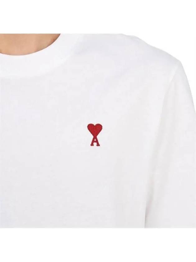 Small Heart Logo Boxy Fit Short Sleeve T-Shirt White - AMI - BALAAN 9